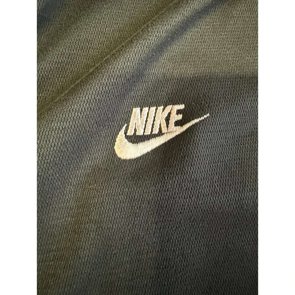 Vintage‎ Nike Embroidered Zip Up Hoodie Men's Large Black BROKEN ZIPPER